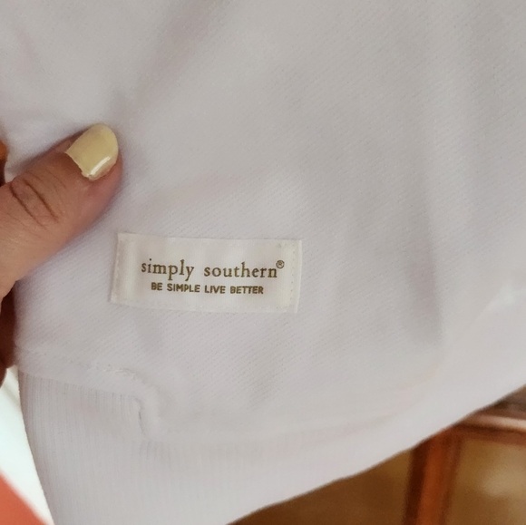 Simply Southern White and Gold Hoodie with Curved Text - Picture 6 of 7